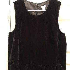 J Crew velveteen peplum top